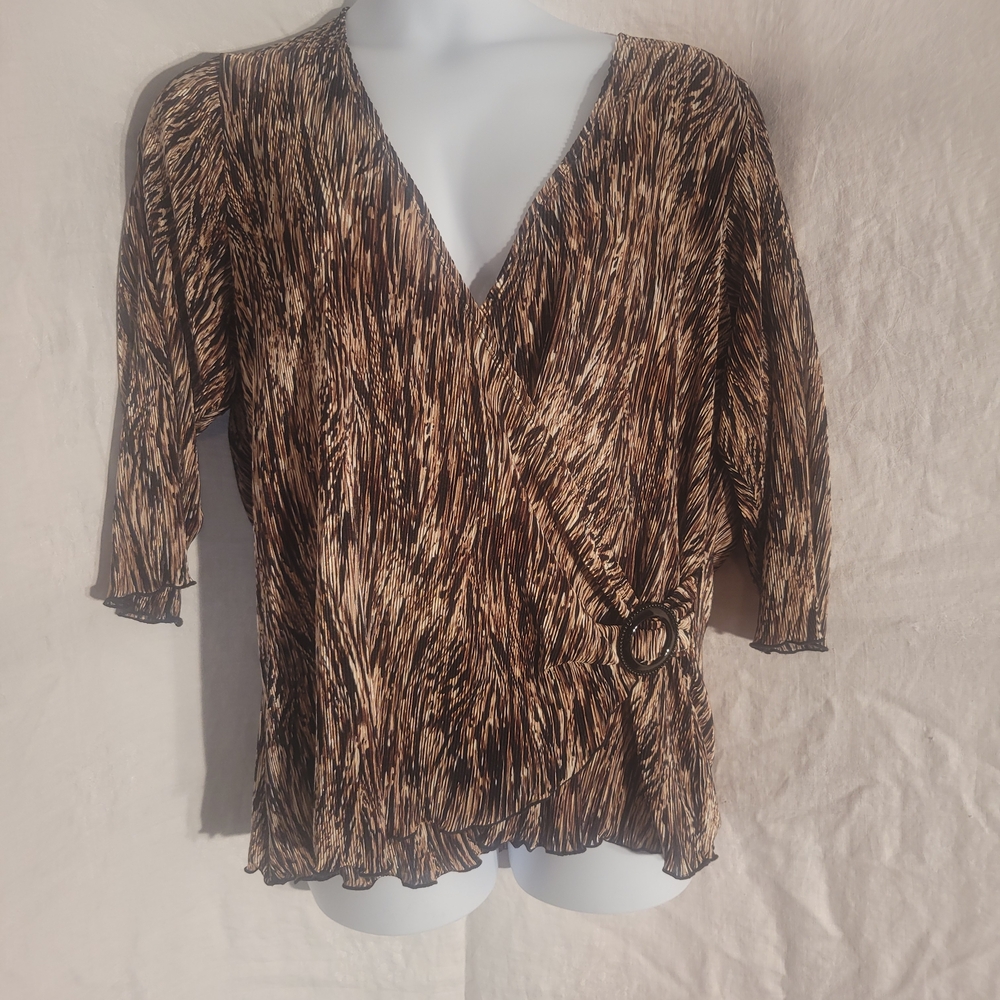 Notations Black and Brown Women's Blouse